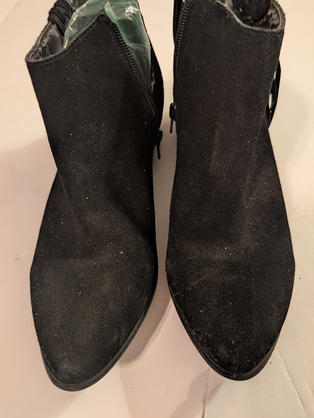 Women’s Black Suede Ankle Booties Sz 7